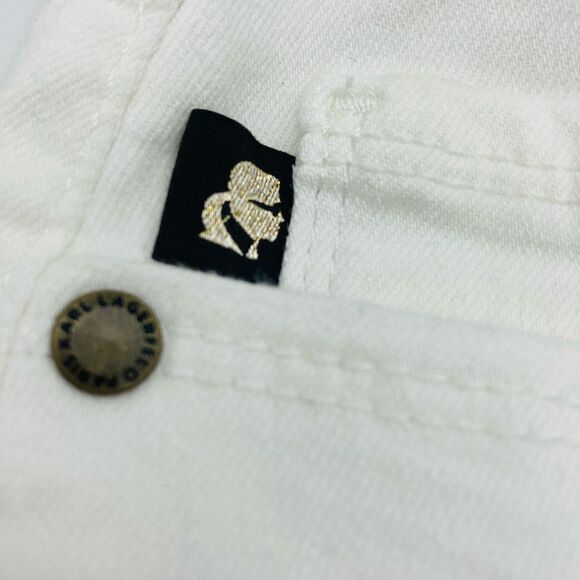 NWT Karl Lagerfeld Paris Cannes Logo Patch Denim Jeans Size 16/34 - Picture 5 of 12